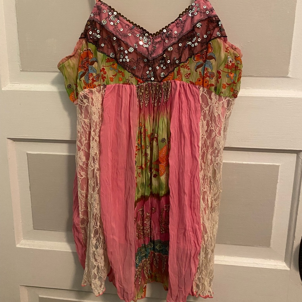 Vintage Y2K flowy patchwork tank top